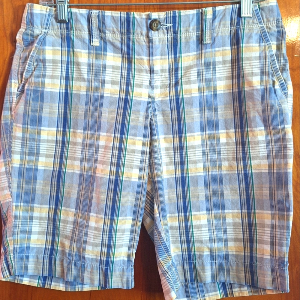 Old Navy Blue Plaid Bermuda Shorts